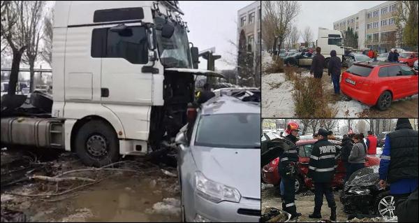 Bărbatul a pierdut controlul volanului și a avariat 10 mașini pe Calea Chișinăului