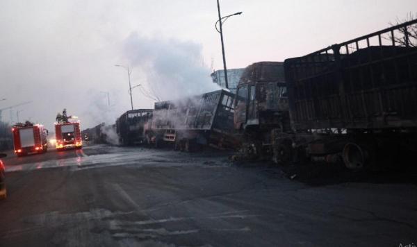 Camioanele au ars total