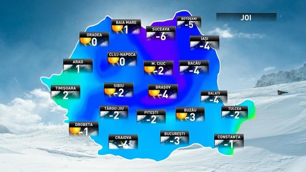 Prognoza meteo pentru joi, 29 noiembrie 2018