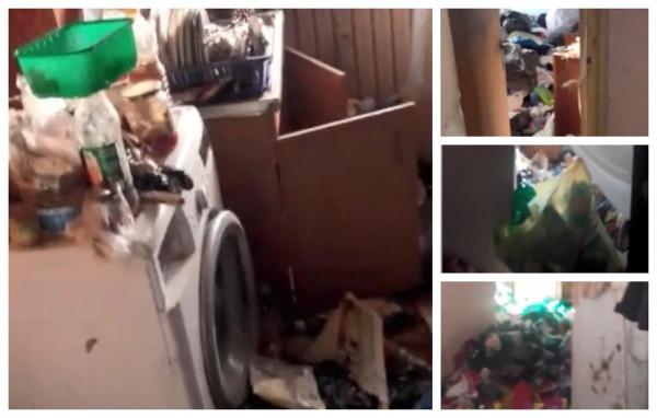 Mizerie cruntă într-un bloc din Bucureşti