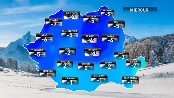 Prognoza meteo pentru miercuri, 19 decembrie 2018