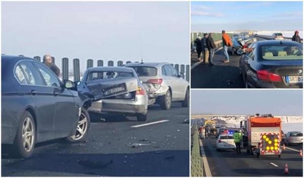 Accident în lanț pe autostrada Timișoara-Lugoj