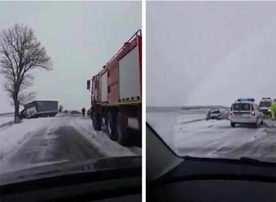 Accident grav în Constanța. Două mașini au fost spulberate de un TIR și aruncate pe câmp (Video)