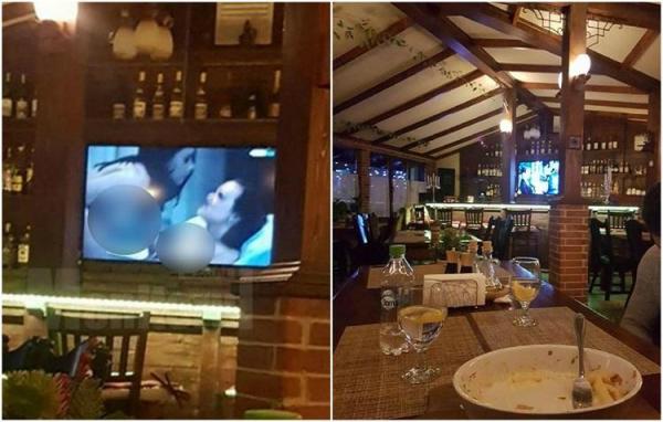 Film pentru adulți, "servit" într-un restaurant din Siret! Clienţii localului, între care şi doi copii, au văzut scene deocheate timp de o oră jumătate