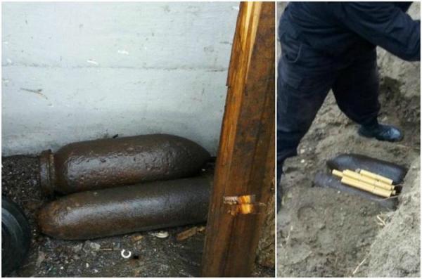 Alertă în Arad! O bombă de 50 de kilograme şi un proiectil exploziv, descoperite la un centru de fier vechi (Foto)