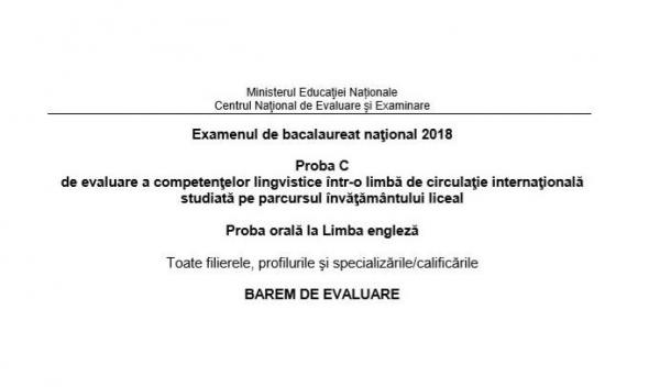 Subiecte Bac 2018 engleză: modele de subiecte și barem pentru proba orală