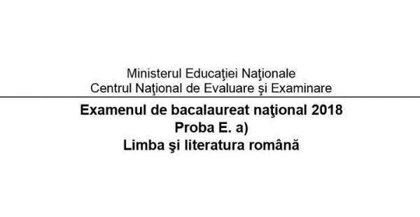 Model de subiecte pentru română la Bacalaureat 2018, profilul umanist