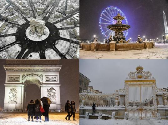 Parisul, acoperit de zăpadă. După inundații, ninsori puternice au afectat capitala Franței. Galerie Foto