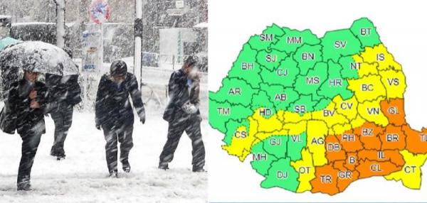 Avertizare de ultimă oră dată de meteorologi! ANM prelungește codul galben de ninsori și vreme deosebit de rece