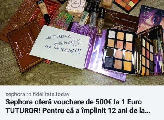 Sute de fete au fost înşelate cu vouchere de 500 de euro la Sephora