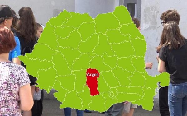 Harta judeţului Argeş cu rezultatele la Evaluarea Naţională 2018