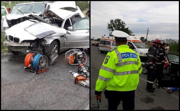 Impact nimicitor la Ineu! Un tânăr de 27 de ani a murit și 5 persoane sunt rănite, după ce un BMW și un microbuz s-au ciocnit frontal. Imagini dramatice