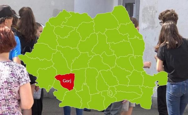 Harta judeţului Gorj cu rezultatele la Evaluarea Naţională 2018
