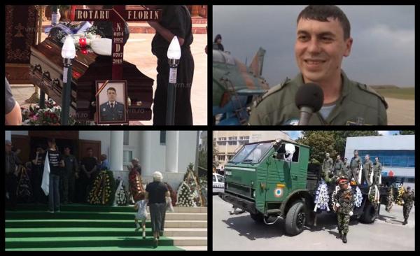 Patrax, condus pe ultimul drum. Florin Rotaru, pilotul MIG-ului prăbuşit la Borcea, este înmomântat cu onoruri militare la Feteşti