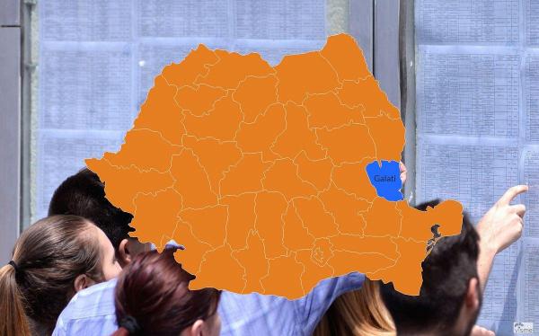 Harta cu rezultatele la Bac 2018 în Galati