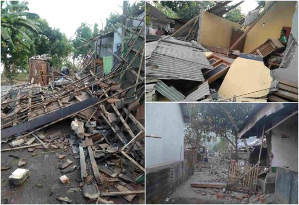 Case dărâmate după cutremurul din Bali