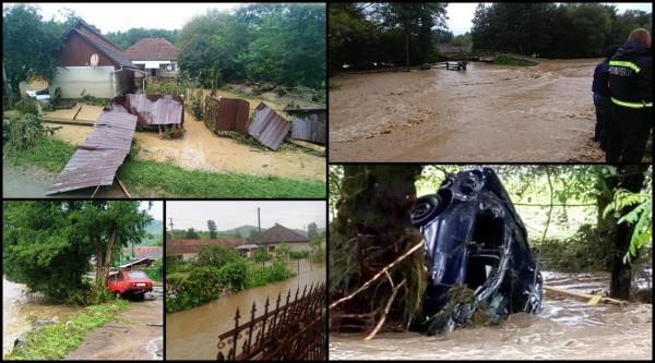 Viitură apocaliptică în Hunedoara. O femeie a murit înecată în curte, zeci de gospodării au fost distruse în Vaţa de Jos