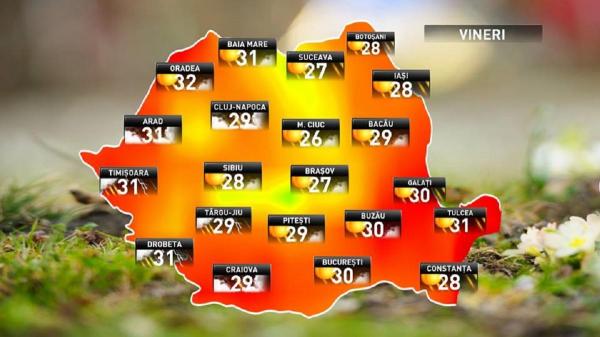 Prognoza meteo pentru vineri, 3 august