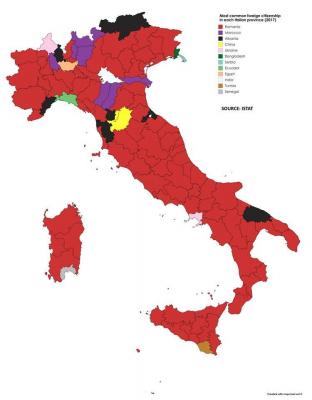 Harta românilor din Italia