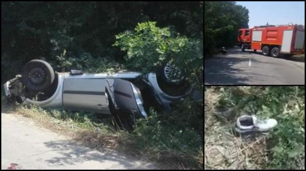 Patru fraţi s-au răsturnat cu maşina la Bolovani, în Dâmboviţa. Cel mai mic, un băieţel de 8 ani, este în comă