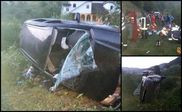 Primele imagini de la accidentul cu 5 victime din Bistriţa-Năsăud. Un băiat de 13 ani, readus la viaţă de salvatori
