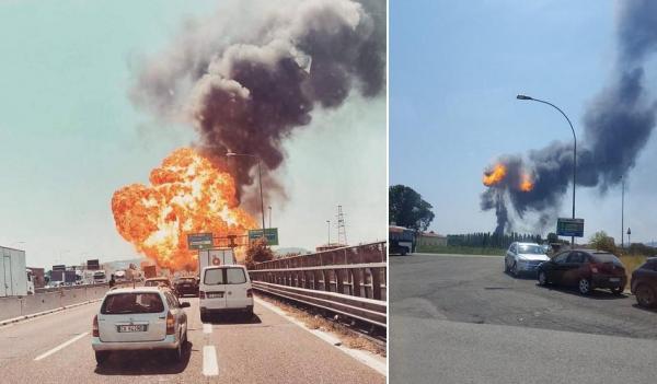 Momentul exploziei de la Aeroportul din Bologna