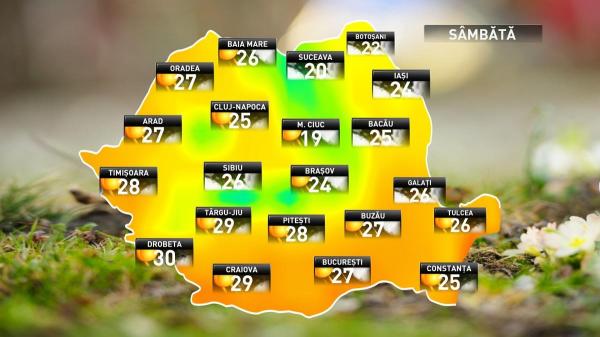 Prognoza meteo pentru sâmbătă, 8 septembrie