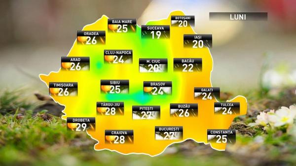 Prognoza meteo pentru luni, 10 septembrie