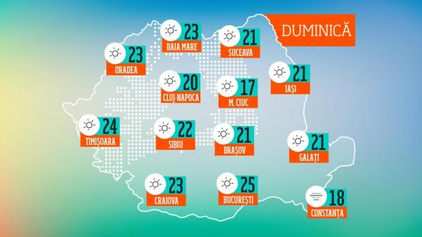 Harta cu vremea pe 27 octombrie, conform prognozei meteo de la ANM