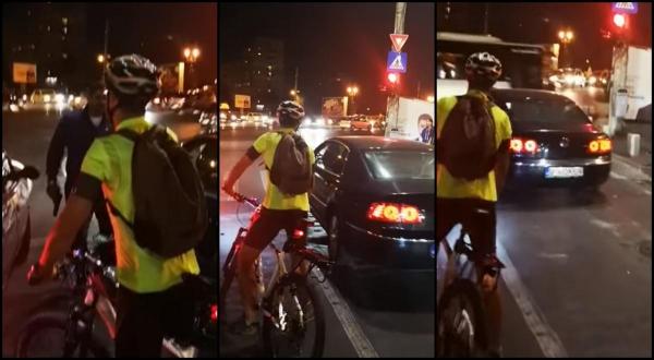 Bărbat filmat în timp ce amenință bicicliști cu arma și trece pe roșu