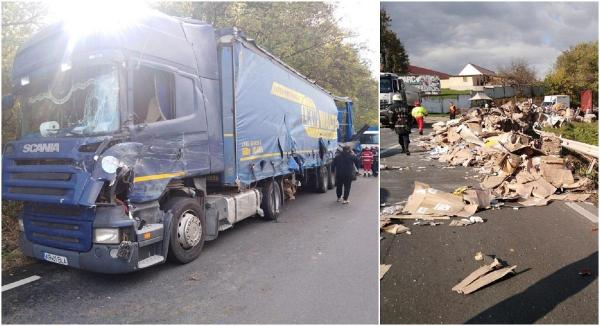 Accident cu TIR-uri la Luizi Călugăra