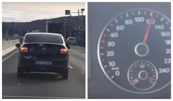Maşină radar a Poliţiei din Argeş, filmată gonind cu 120 de km/h (Video)