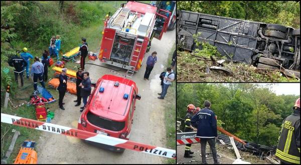 Autocar răsturnat în Italia, sunt români printre victime. Un mort și zeci de răniți pe autostrada Siena - Firenze (Video)