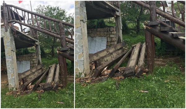 Opt turişti la spital, după ce au căzut prin treptele din lemn ale unei pensiuni din Braşov