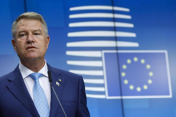 Klaus Iohannis în conferință de presă la Consiliul European