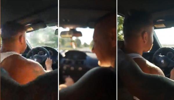 Șoferul filmat în transmisiunea live, înaintea accidentului din Tulcea