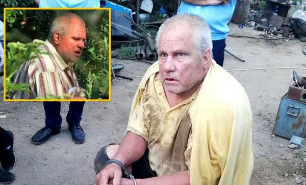 Gheorghe Dincă în momentul în care a fost prins de poliție