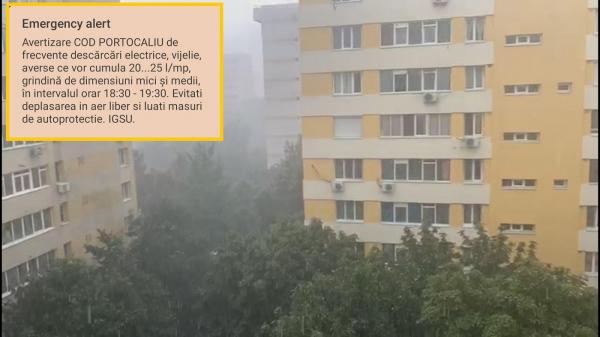 Furtuna în București și Mesajul Ro-Alert