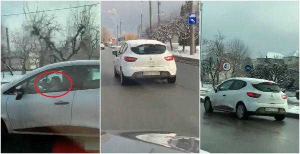 Băieţel de câţiva ani a fost filmat în timp ce conduce un Renault Clio