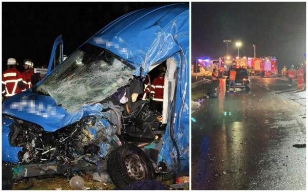 Român strivit între două microbuze în Germania, din cauza unui șofer care a greșit drumul