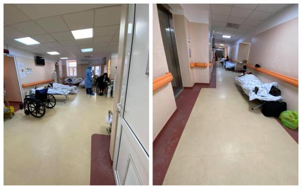 Pacienții nu mai au loc în saloane și primesc oxigen pe hol