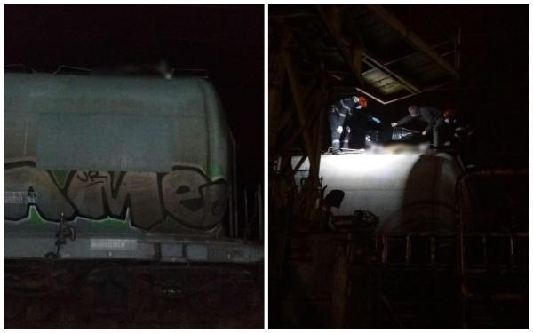 Un băiat de 12 ani a murit carbonizat pe vagonul unui tren, în Gara Petroșani