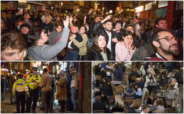 Oamenii au format cozi în faţa barurilor şi restaurantelor