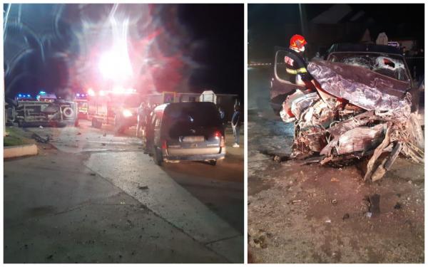 Accident între un Peugeot și o camioneta, la Ivesti