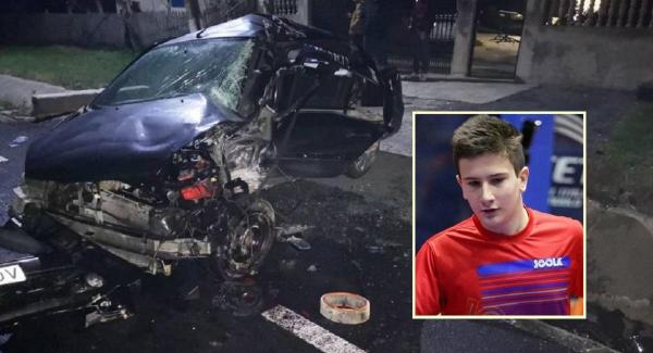 Mașina lui Marius s-a făcut praf după impact