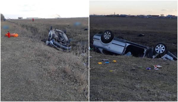 Două persoane au murit, după ce maşina în care se aflau s-a răsturnat