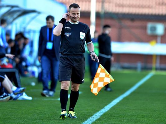 Octavian Șovre în timpul unui meci de fotbal