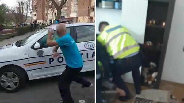 Poliția atacată de localnici în Hunedoara