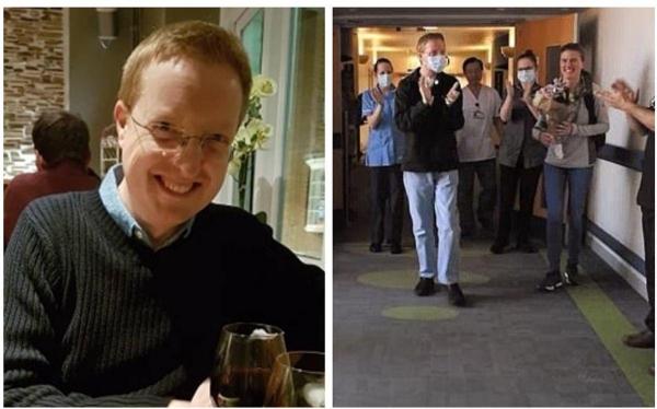 Un radiolog pășește în aplauzele cadrelor medicale, după ce infecția cu coronavirus l-a paralizat