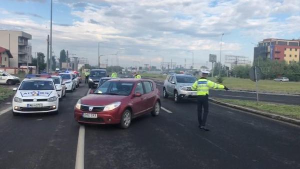 Filtre de poliție la intrarea pe A2, dinspre București spre Constanța